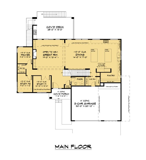 Dream House Plan - Contemporary Floor Plan - Main Floor Plan #1066-187