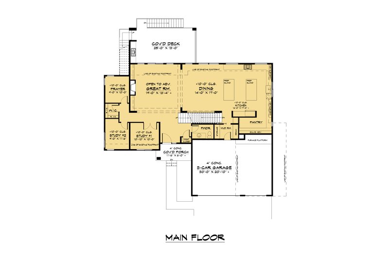 Dream House Plan - Floor Plan - Main Floor for Contemporary House Plan #1066-187 - 5 bed, 4 bath