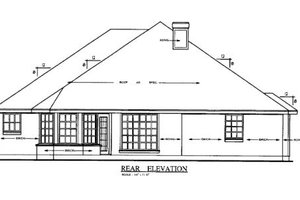 Exterior - Rear Elevation for Traditional House Plan #42-163 - 3 bed, 2 bath