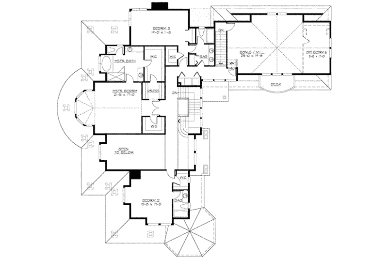 Dream House Plan - Floor Plan - Upper Floor for Craftsman House Plan #132-181 - 5 bed, 4.5 bath