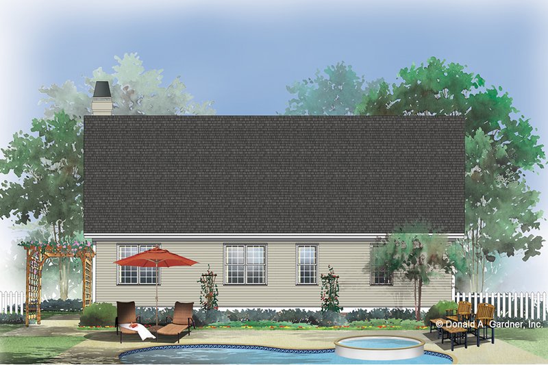 Dream House Plan - Exterior - Rear Elevation for Country House Plan #929-566 - 3 bed, 2 bath
