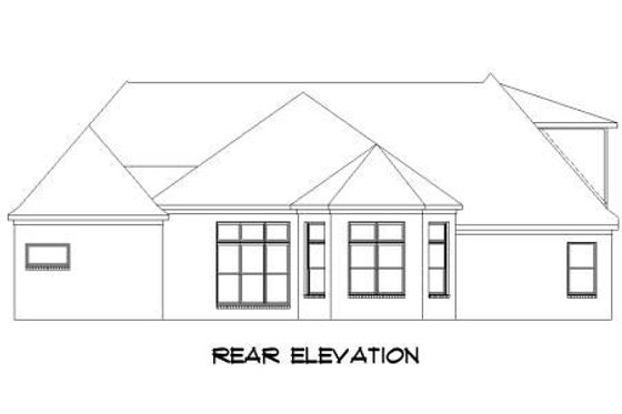 Exterior - Rear Elevation for European House Plan #424-25 - 4 bed, 3 bath
