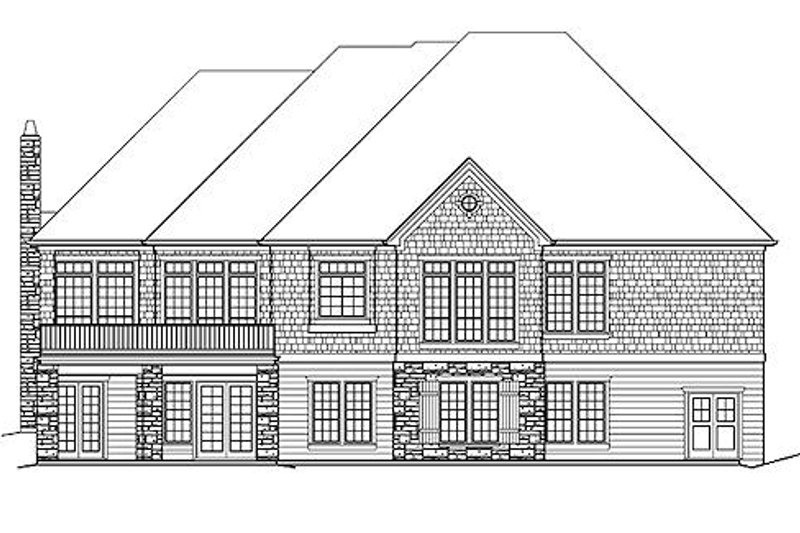 Home Plan - Exterior - Rear Elevation for European House Plan #48-427 - 4 bed, 3.5 bath