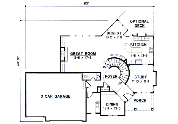 European Floor Plan - Main Floor Plan #67-568