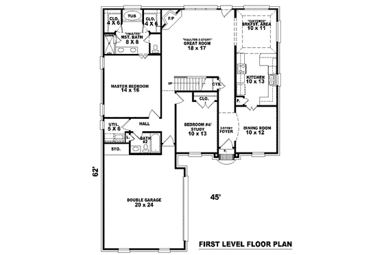 Floor Plan - Main Floor for European House Plan #81-835 - 4 bed, 3 bath