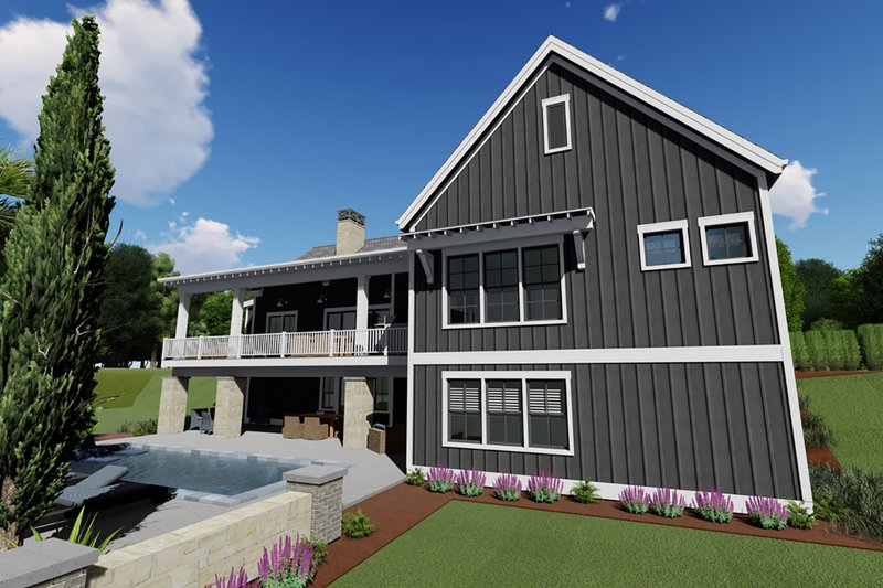 Home Plan - Exterior - Rear Elevation 1 for Farmhouse House Plan #1069-17 - 3 bed, 2.5 bath