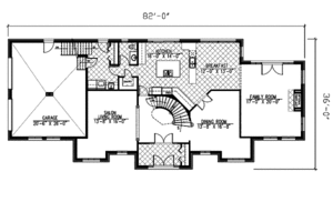 Floor Plan - Main Floor for European House Plan #138-232 - 3 bed, 2.5 bath