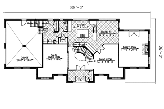 Floor Plan - Main Floor for European House Plan #138-232 - 3 bed, 2.5 bath