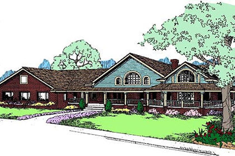 Architectural House Design - Country Exterior - Front Elevation Plan #60-646
