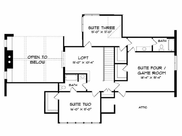 Architectural House Design - Craftsman Floor Plan - Upper Floor Plan #413-106