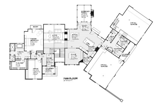 Floor Plan - Main Floor for Country House Plan #901-104 - 3 bed, 2.5 bath