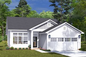 Ranch Exterior - Front Elevation Plan #513-2292