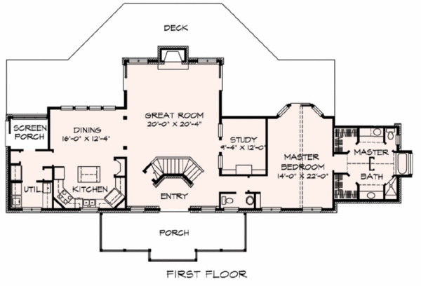 Country Floor Plan - Main Floor Plan #140-112