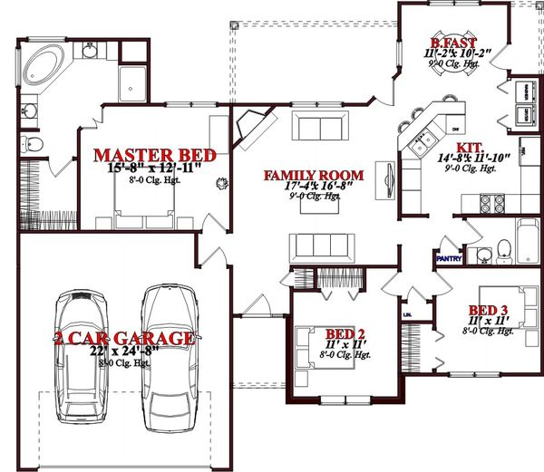 European Floor Plan - Main Floor Plan #63-366