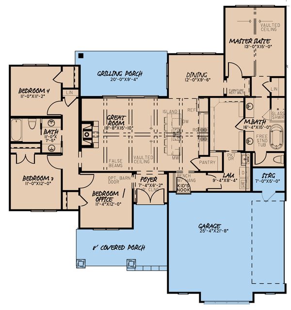 Dream House Plan - Craftsman Floor Plan - Main Floor Plan #923-165