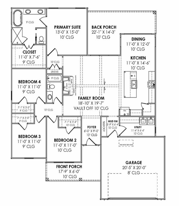 Farmhouse Floor Plan - Main Floor Plan #1096-108