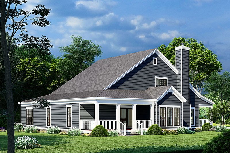 Architectural House Design - Exterior - Rear Elevation for Farmhouse House Plan #923-276 - 4 bed, 3 bath