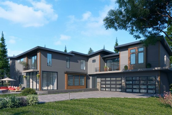 Exterior - Rear Elevation for Contemporary House Plan #1066-208 - 7 bed, 7.5 bath
