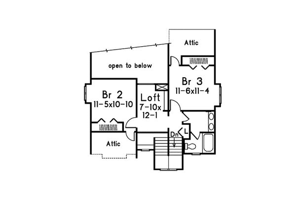 Modern Floor Plan - Upper Floor Plan #57-673
