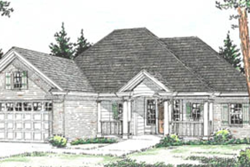 Home Plan - Traditional Exterior - Front Elevation Plan #20-376