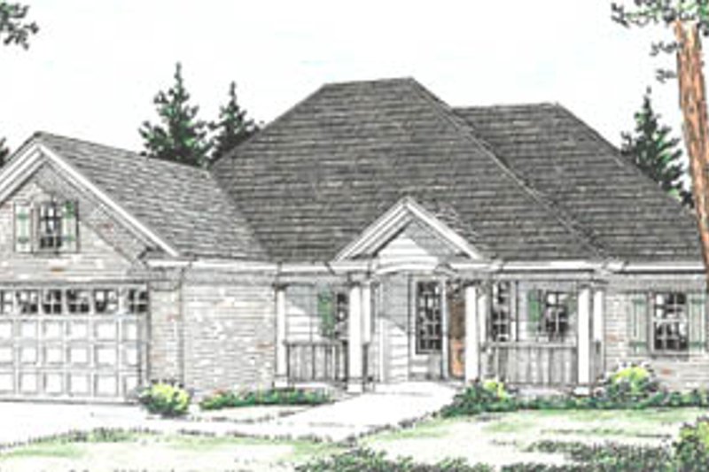 Architectural House Design - Traditional Exterior - Front Elevation Plan #20-376