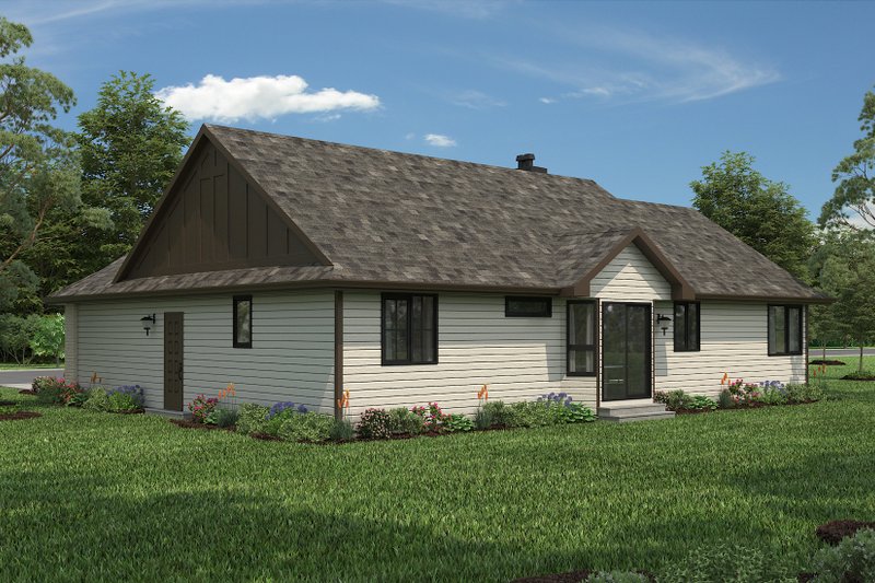 House Plan Design - Exterior - Rear Elevation 3 for Ranch House Plan #18-1055 - 2 bed, 2 bath