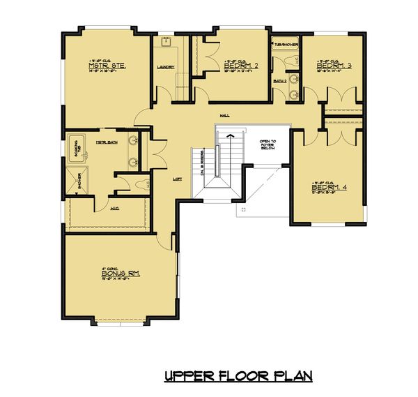 Architectural House Design - Contemporary Floor Plan - Upper Floor Plan #1066-49