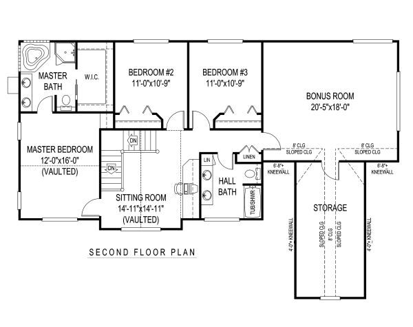 Country Floor Plan - Upper Floor Plan #11-220
