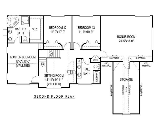 Home Plan - Floor Plan - Upper Floor for Country House Plan #11-220 - 4 bed, 2.5 bath