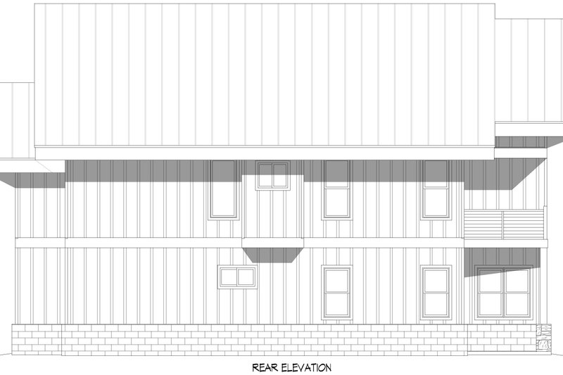 House Design - Exterior - Rear Elevation for Contemporary House Plan #932-1129 - 3 bed, 3 bath