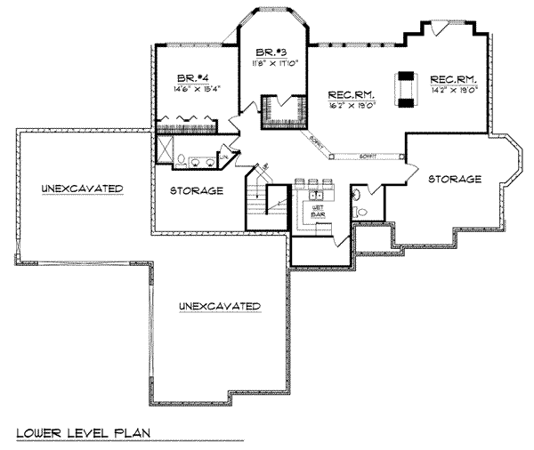 Dream House Plan - Mediterranean Floor Plan - Lower Floor Plan #70-780