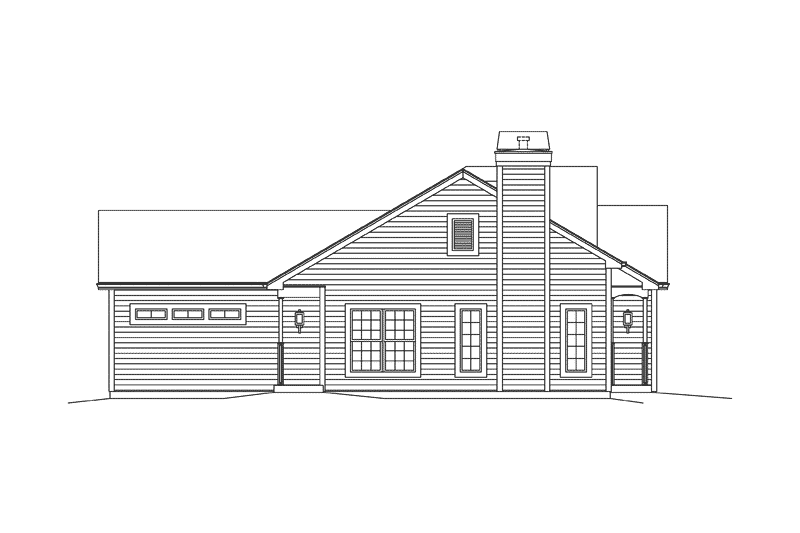 House Plan Design - Exterior - Other Elevation for Ranch House Plan #57-614 - 3 bed, 2 bath