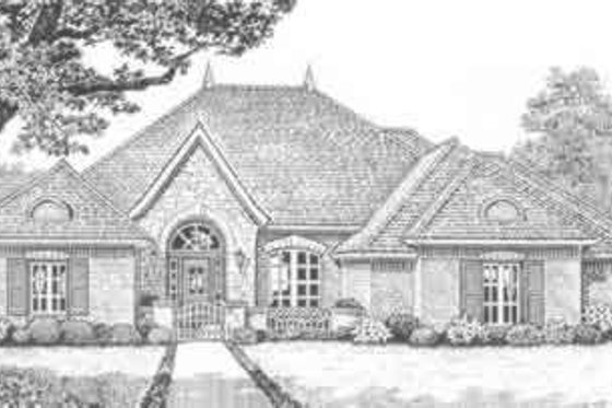 Exterior - Front Elevation for European House Plan #310-382 - 4 bed, 3 bath