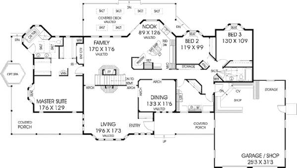 Home Plan - Ranch Floor Plan - Main Floor Plan #60-221