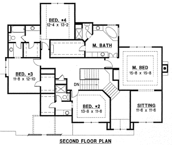 Traditional Style House Plan - 4 Beds 3.5 Baths 3390 Sq/Ft Plan #67-746 ...