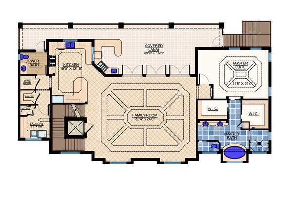 Mediterranean Floor Plan - Main Floor Plan #548-30