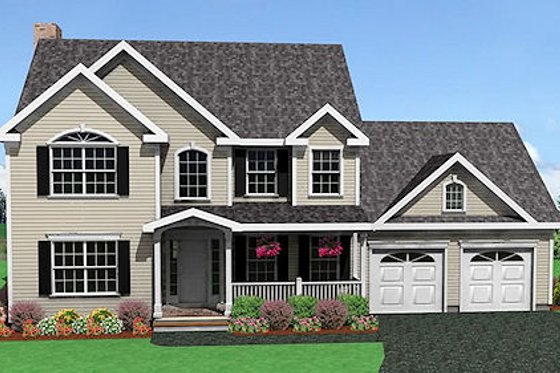 Exterior - Front Elevation for Traditional House Plan #75-174 - 3 bed, 2.5 bath