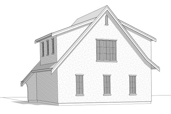Exterior - Rear Elevation 1 for Farmhouse House Plan #1114-111 - 1 bed, 1 bath