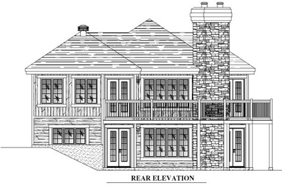 Exterior - Rear Elevation for Traditional House Plan #138-340 - 3 bed, 2 bath