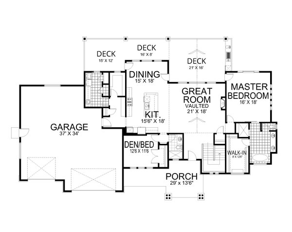 Dream House Plan - Craftsman Floor Plan - Main Floor Plan #112-222