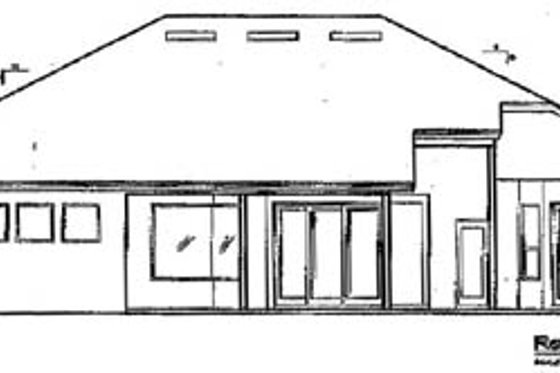 Exterior - Rear Elevation for Mediterranean House Plan #417-306 - 4 bed, 3 bath