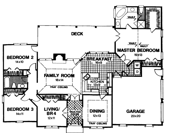 Architectural House Design - European Floor Plan - Main Floor Plan #56-142