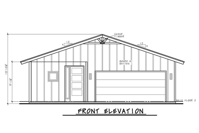 Dream House Plan - Exterior - Front Elevation 3 for Cabin House Plan #20-2654 - 1 bed, 1 bath