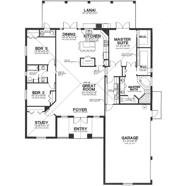 Southern Floor Plan - Main Floor Plan #115-186