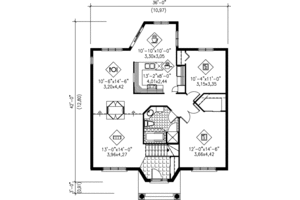 Floor Plan - Main Floor for European House Plan #25-120 - 2 bed, 1 bath