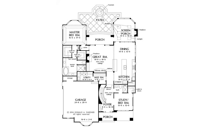 Architectural House Design - Floor Plan - Main Floor for Craftsman House Plan #929-30 - 4 bed, 3 bath