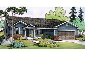 Ranch Exterior - Front Elevation Plan #124-379
