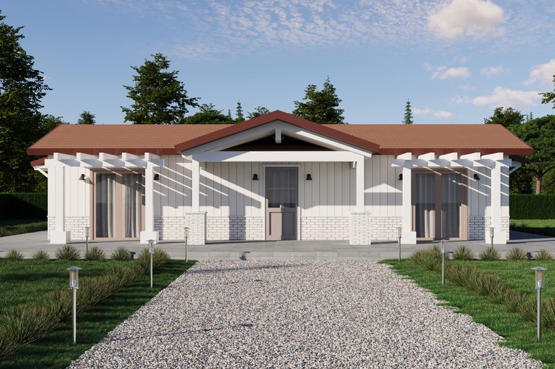 House Blueprint - Exterior - Front Elevation 5 for Traditional House Plan #1106-193 - 2 bed, 1 bath