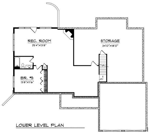 House Plan Design - Ranch Floor Plan - Lower Floor Plan #70-790
