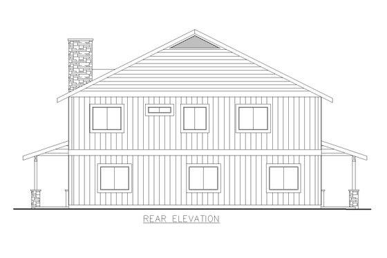 Exterior - Rear Elevation for Barndominium House Plan #117-1008 - 3 bed, 3 bath